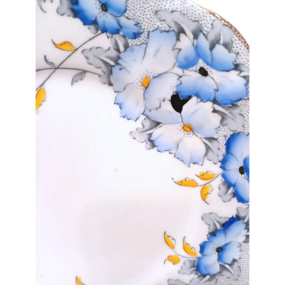 1940 Scotia Salisbury 6.5 Square Plate Fine Bone China Blue Floral Replacement - Picture 3 of 15